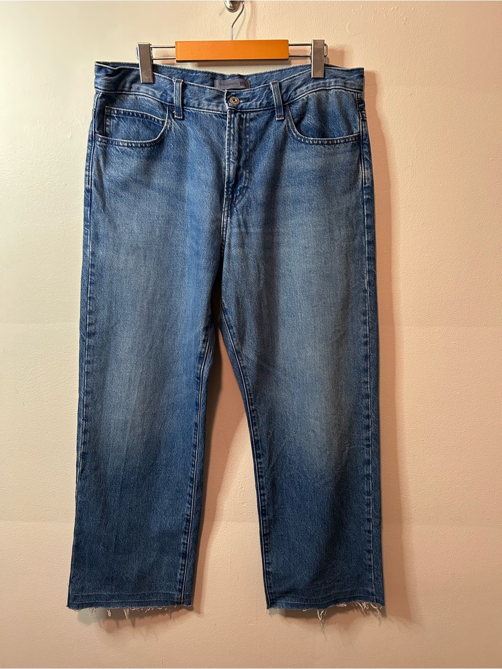 Uniqlo JW Anderson Straight Jeans (Altered Released Hem) Mid Rise Med Wash 30W
